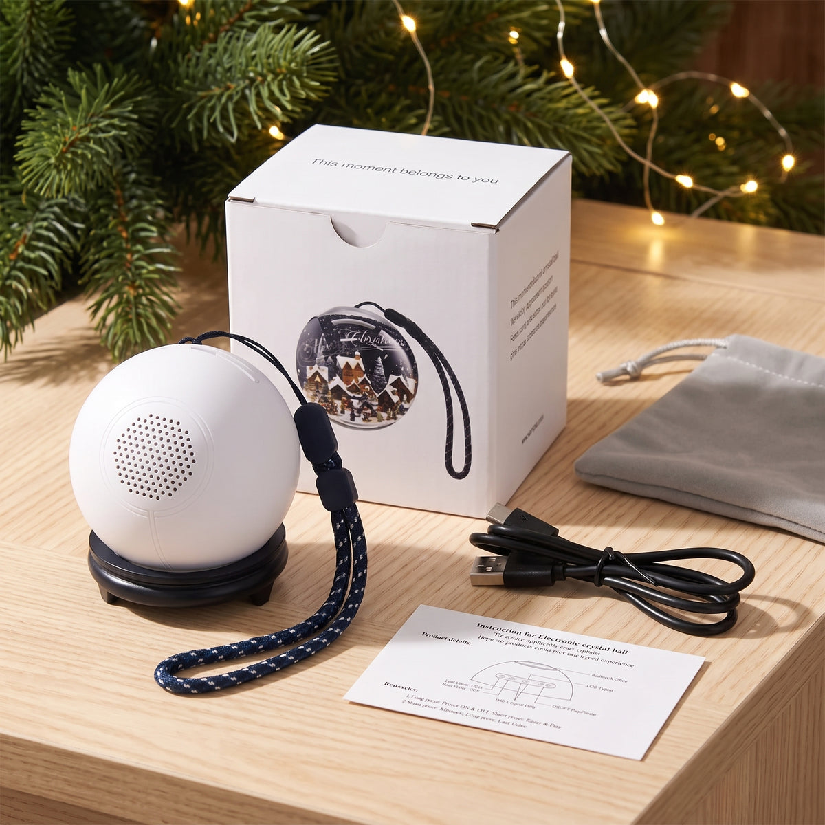 Video Memory Ball — Custom Christmas Crystal Keepsake (70mm)